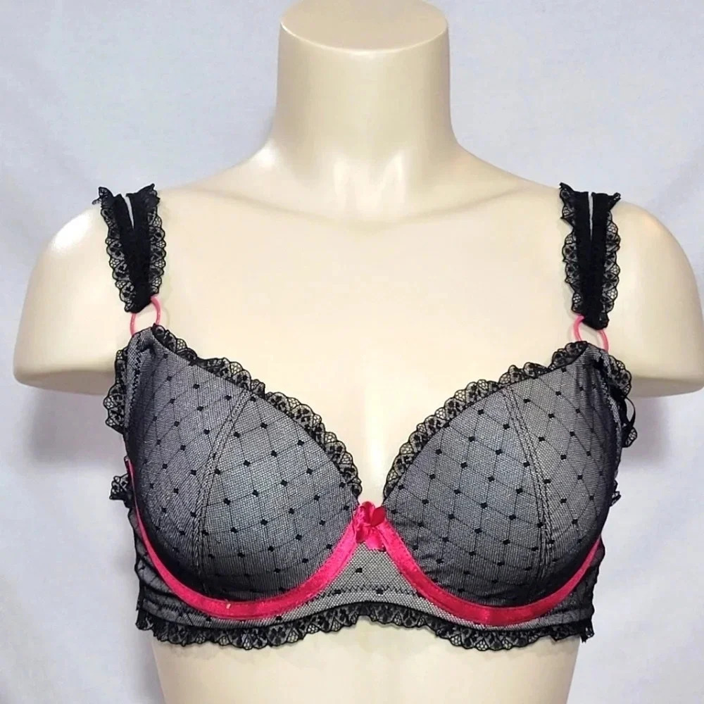 34B Kardashian Kollection Intimates‎ Burlesque Demi Molded Cup Lace UW Bra NWT
